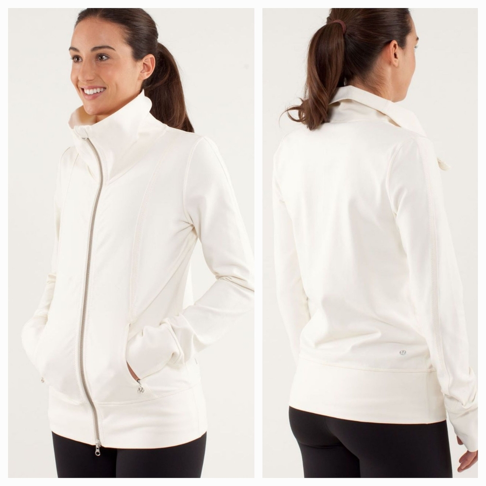 Lululemon Daily Yoga Jacket Size 10 Color Polar Cream